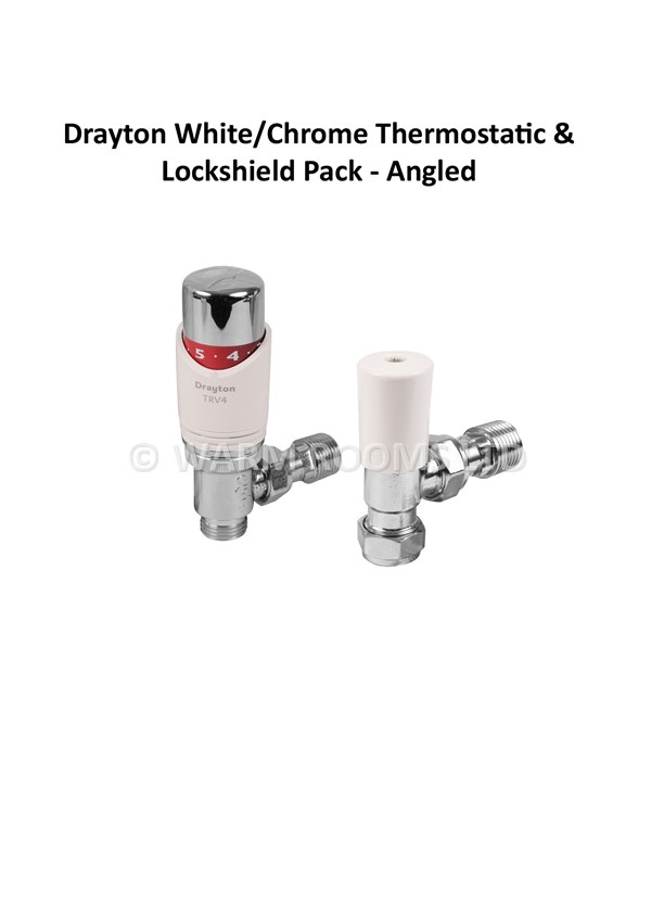 Drayton TRV4 Angled Thermostatic Radiator Valve Set (also available as straight pattern)